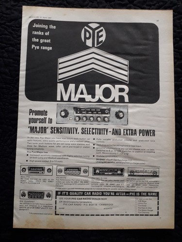 Pye major car radio vintage - pye,