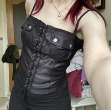 Vintage Y2K  Black Designer Corset Top 