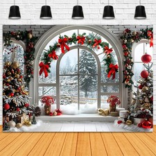 3D Christmas Arched Window