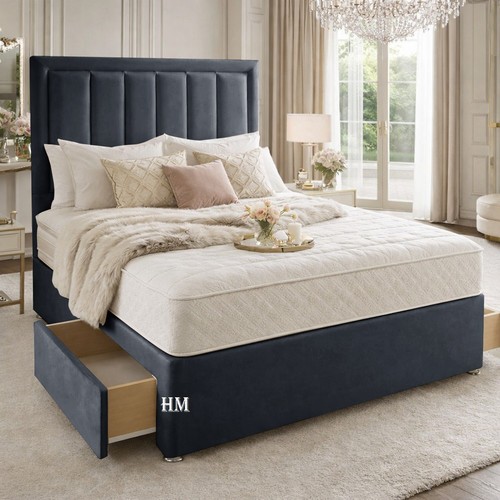 Luxury plush velvet divan base - luxury,