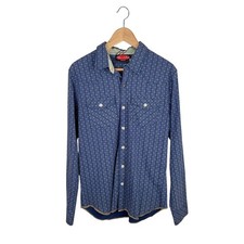 Mambo Australia Men's Western Style Button Down Shirt S Cotton Blue