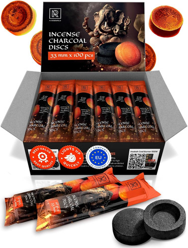 Charcoal discs burn incense - to,