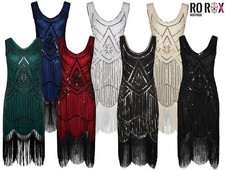 1920's Flapper Dress for Cocktail Party - Women's Fancy Dress with Sequin Fringe