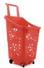 CESTINO SPESA TROLLEY 60 LITRI ROSSO