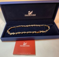 Beautiful Swarovski tennis necklace with pale blue & pink stones. 