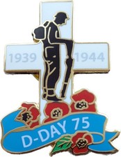 Soldier Cross Poppies Pin