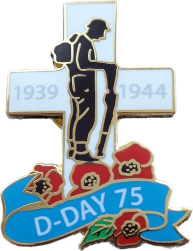 Soldier cross poppies pin - poppies,