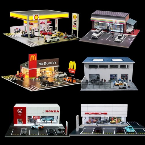 Diorama car garage - 1/64,