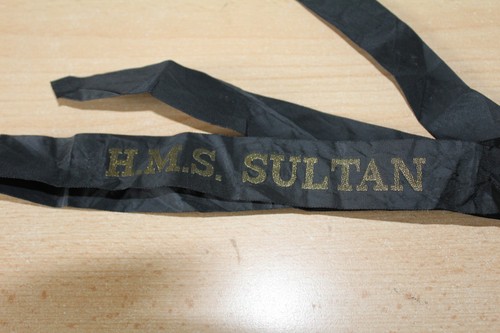 Hms sultan cap tally - cap,