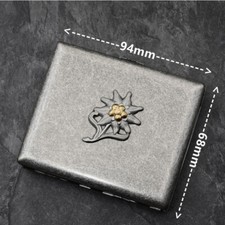 WWII WW2 German Edelweiss Brass Carved Cigarette Cases Holder Box 16 Cigarettes