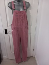 Next pink cotton Dungarees with pockets size 10