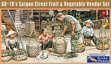 Gecko Models 35GM0123 1/35 60’~70’s Saigon Street Fruit & Vegetable Vendor Set