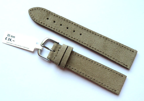 Watch strap suede - beige, mm
