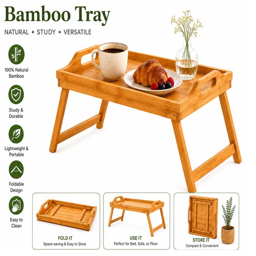 Bamboo tray wooden bed - tray,