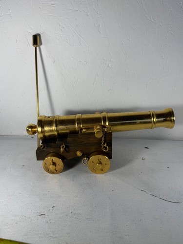 Vintage brass plated cannon - brass, on