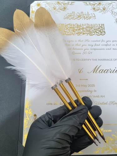 Nikkah feather pen certificate - nikkah,