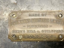 Drummond Bros Brass Plaque