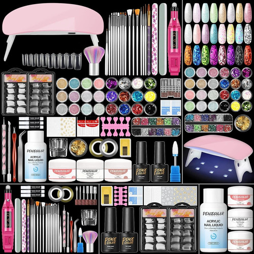 Acrylic nail kit with - nail, drill