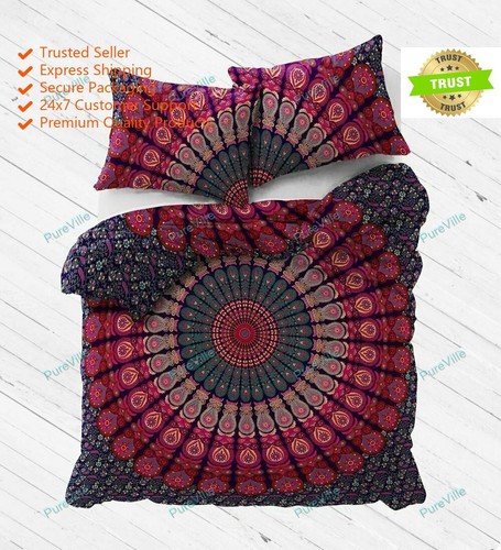 Indian floral duvet cover - indian,