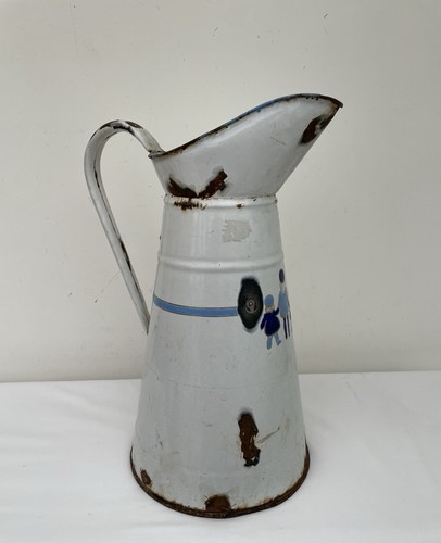 Vintage enameled french - enameled, jug