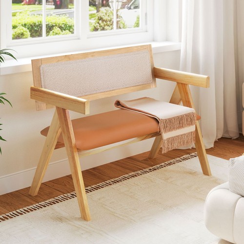 Wood dining bench accent - wood,
