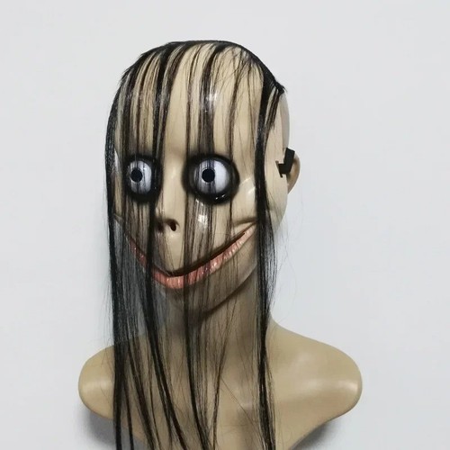 Halloween ghost mask long hair - halloween,
