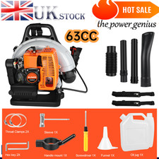 Upgraded Backpack Petrol Leaf Blower 63CC Powerful 2 Stroke Air Cooled Engine
