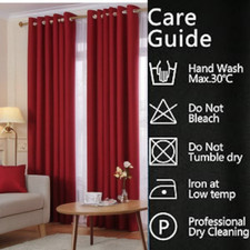 Thermal Blackout Curtains Thick Eyelet Ring Top Curtain Panel Ready Made Pair