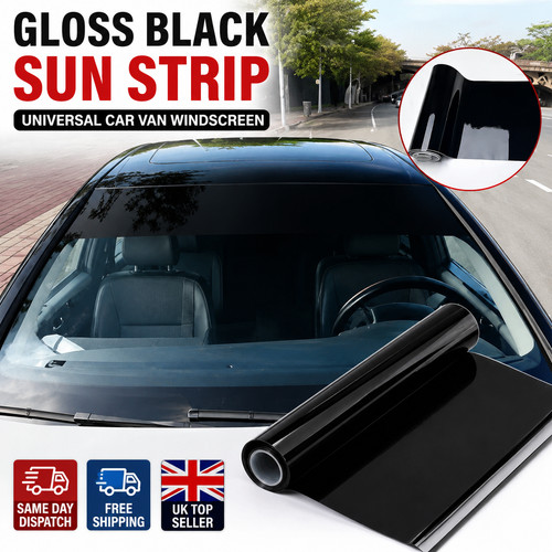 Gloss black sun strip - gloss,