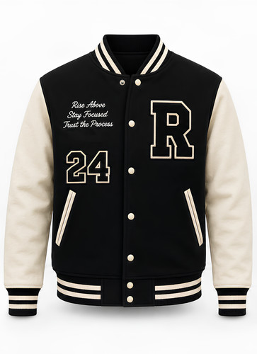 Black varsity jacket - black, with