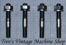Honda CB77 stainless steel exhaust studs with nuts & washers. Qty4 ES22