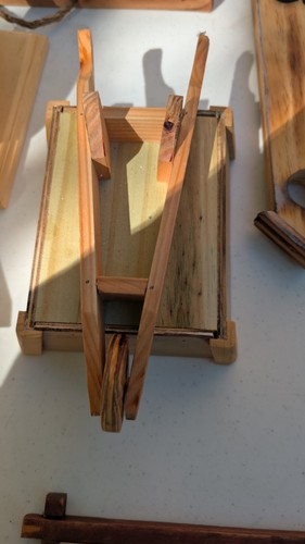 Hand made wooden wheelbarrow - made,