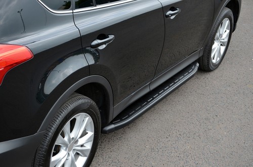 Black aluminium side steps - black,