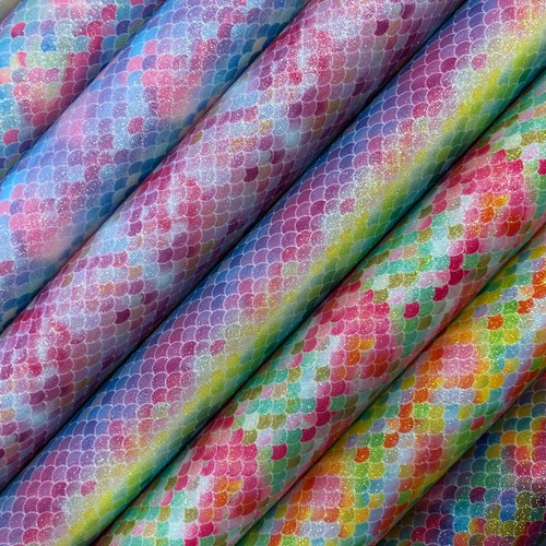Mermaid rainbow glitter fabric - mermaid,