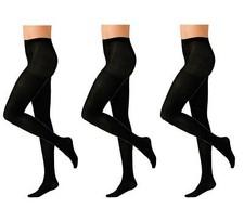 3 x Ladies Black Thermal Tights Womens Heat Insulating Black Warm Winter