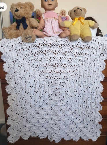 Christening shawl white