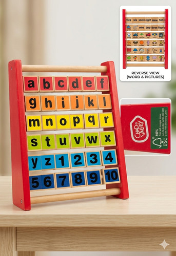 Wooden alphabet number toy - wooden,