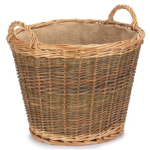 Unpeeled log basket - unpeeled, large