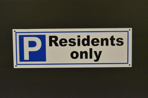 Residents only parking sign - only,