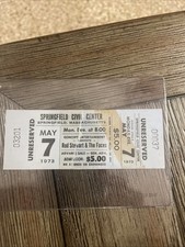 ROD STEWART / FACES CONCERT TICKET STUB, MAY 7TH 1973 SPRINGFIELD MASS