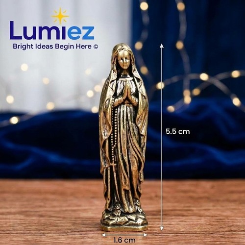 Vintage brass mary statue - brass,