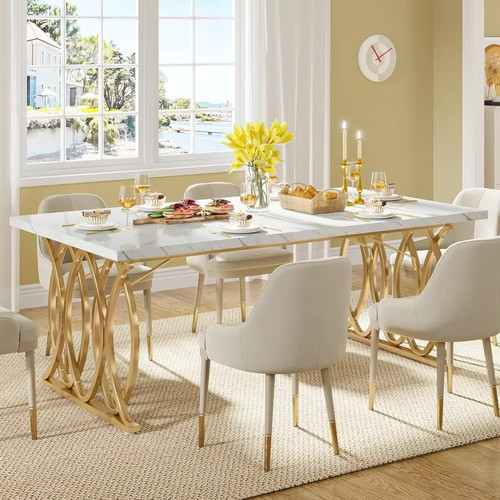 Large marble gold dining - large, &