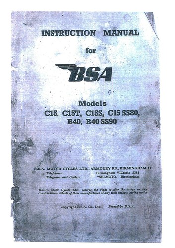 Bsa motorcycle motorbike - motorcycle, c15