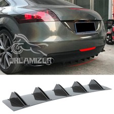 For Audi TT TTS 8J 2006-2014 Carbon Rear Bumper Spoiler Splitter Diffuser 10-Fin
