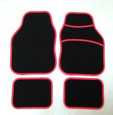 Black & Red Car Mats For Bmw