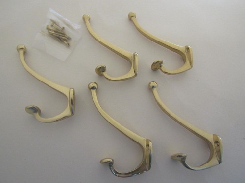 Coat hook solid brass - coat, vintage