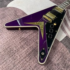 Flying V Electric Guitar 6 String HH Gold Hardware Purple Body Free Ship