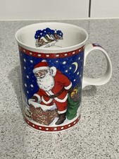 DUNOON BONE CHINA SANTA REINDEER MUG "CHRISTMAS 2004" by SUE SCULLARD SCOTLAND