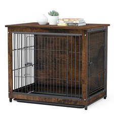 Luxury Wooden Dog Cage Puppy Training Crate Heavy Duty End Table Pet House Cave