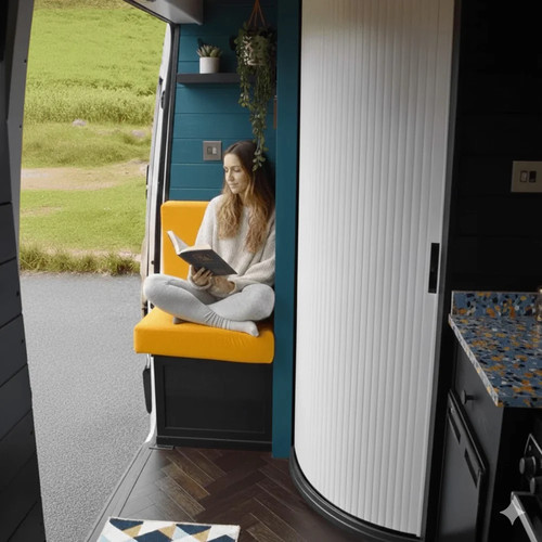 Matt white tambour campervan - white,